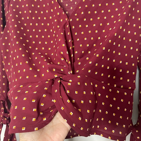 Mine Burgundy Polka Dot Blouse - Picture 4 of 8
